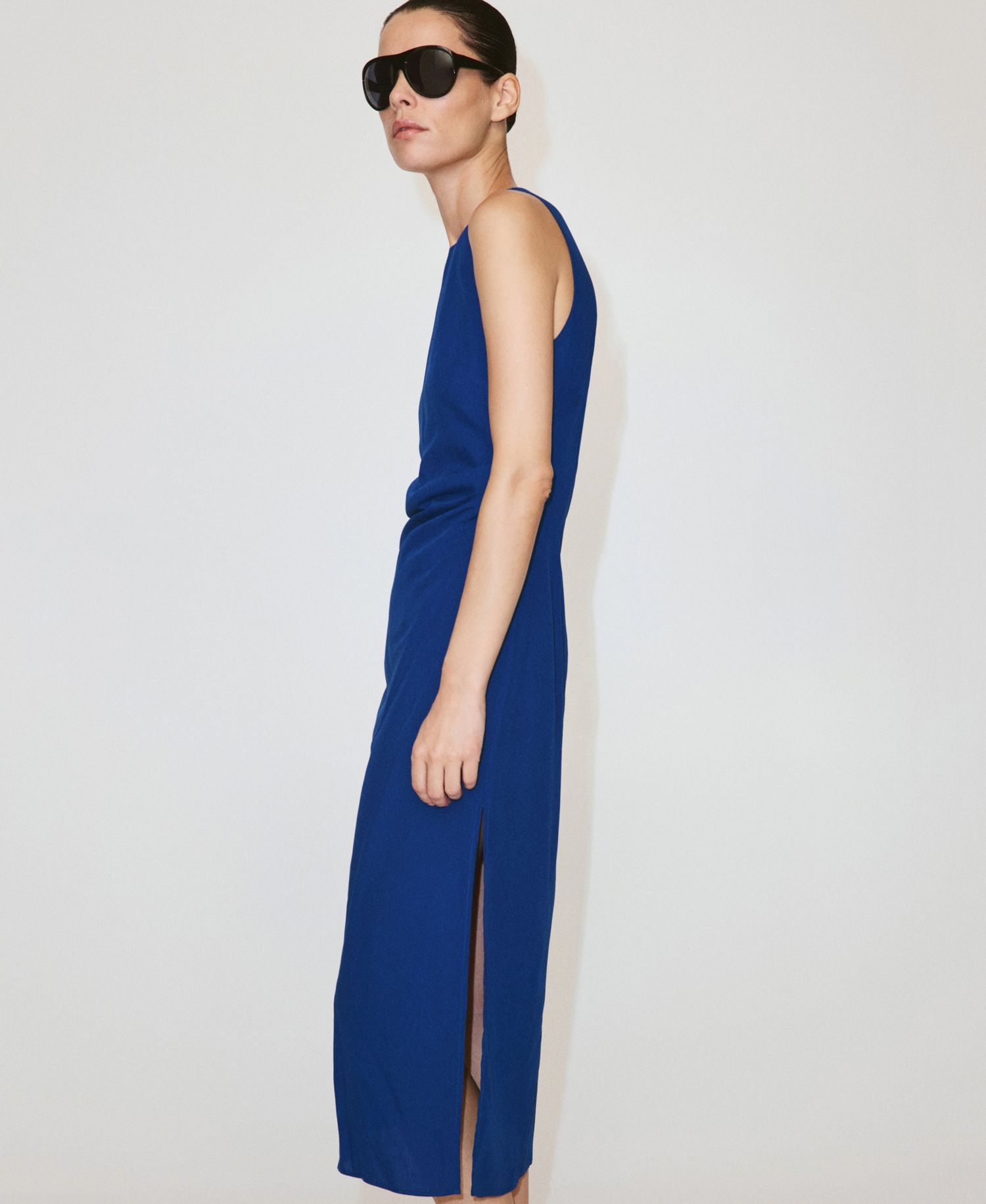 Women's Side-Ruched Midi Dress