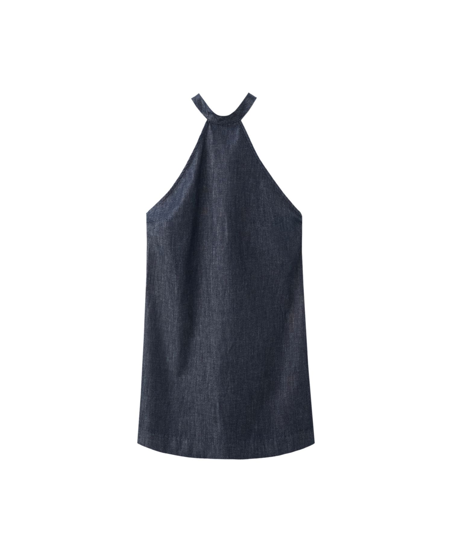 Women's Halter Neck Open-Back Denim Dress