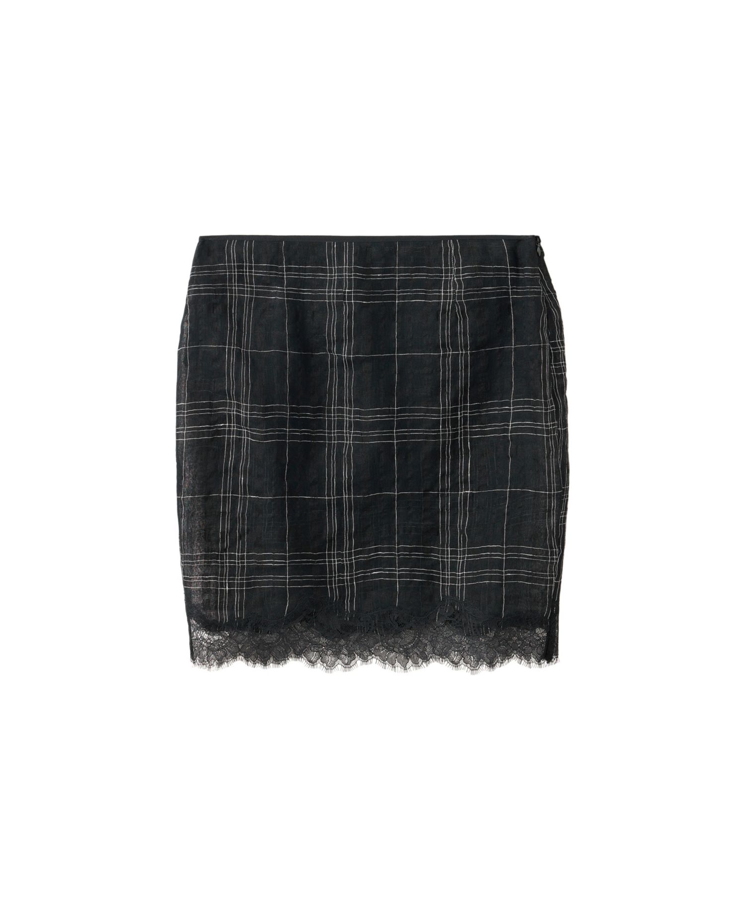 Women's Plaid Linen-Blend High-Rise Skirt