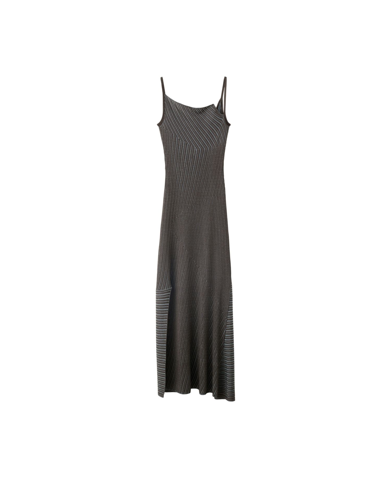 Women's Asymmetrical Striped Sleeveless Knit Dress