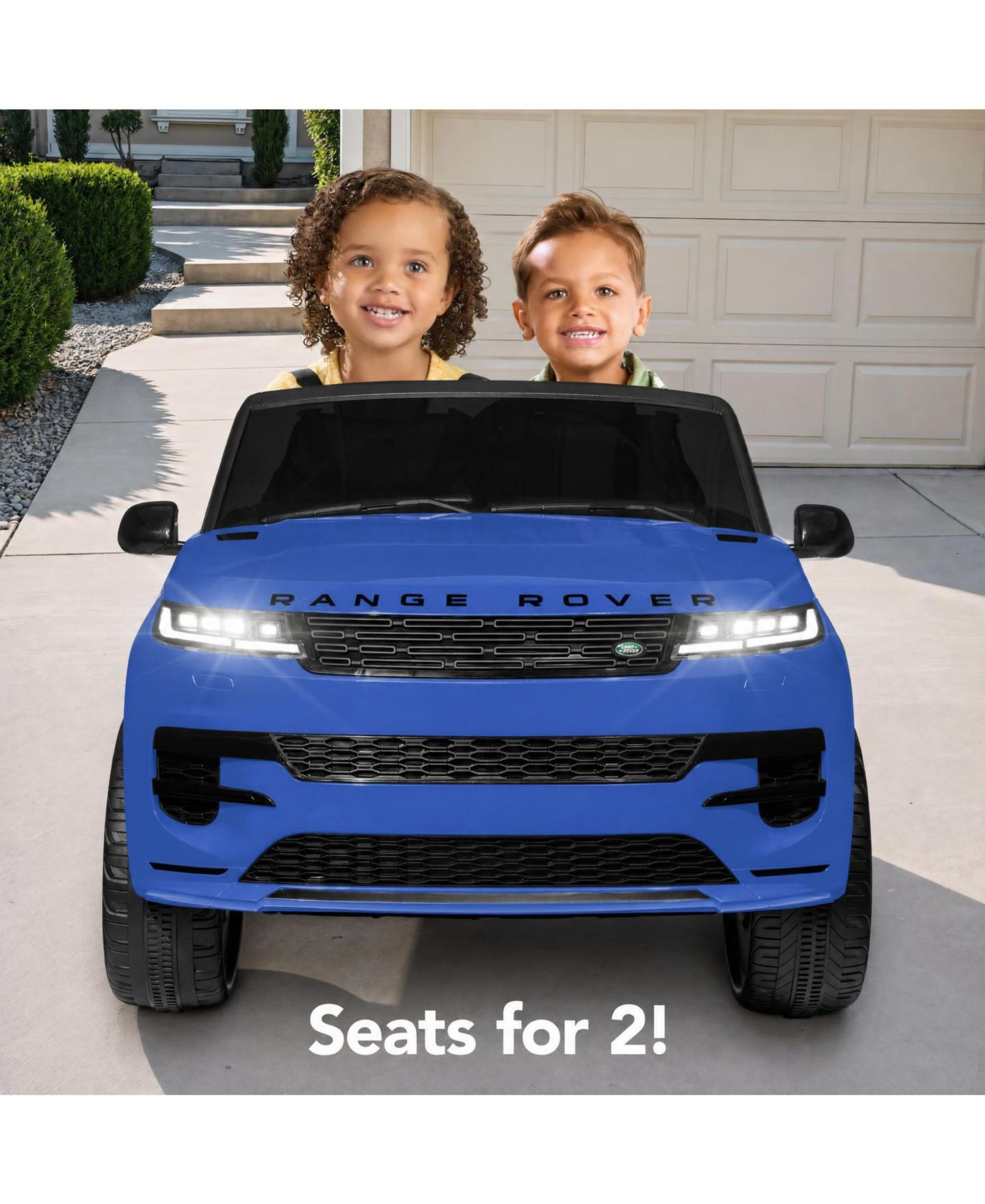 Детская игрушка Best Choice Products Kids 24V 2-Seater Licensed Range Rover Ride-On Car w/ith Parent Control 132lb Weight Capacity, цвет: Синий — фото 4