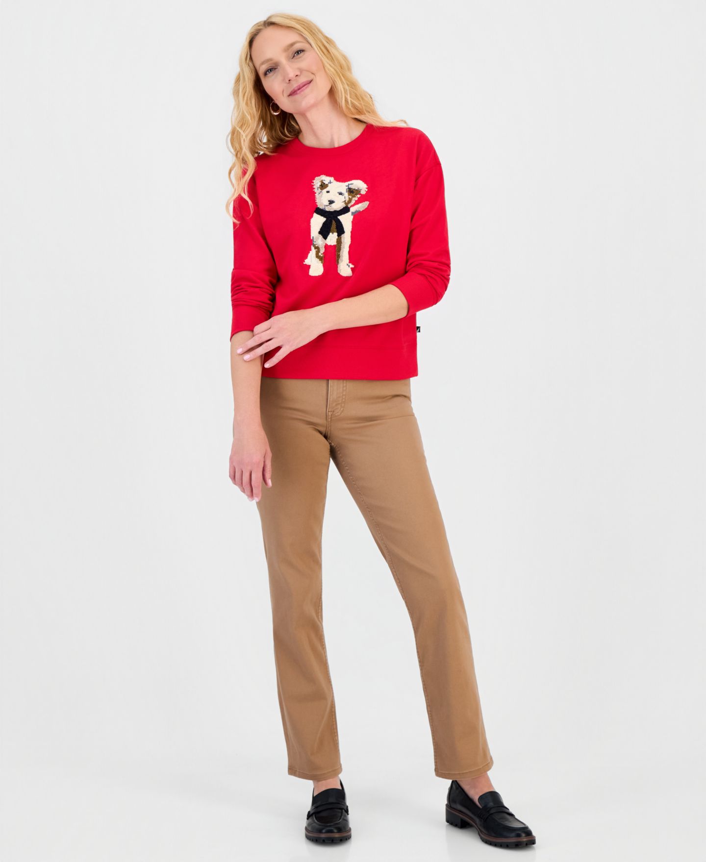 Женская толстовка Nautica Chenille Embroidered Dog Crewneck, цвет: Малиновый — фото 2