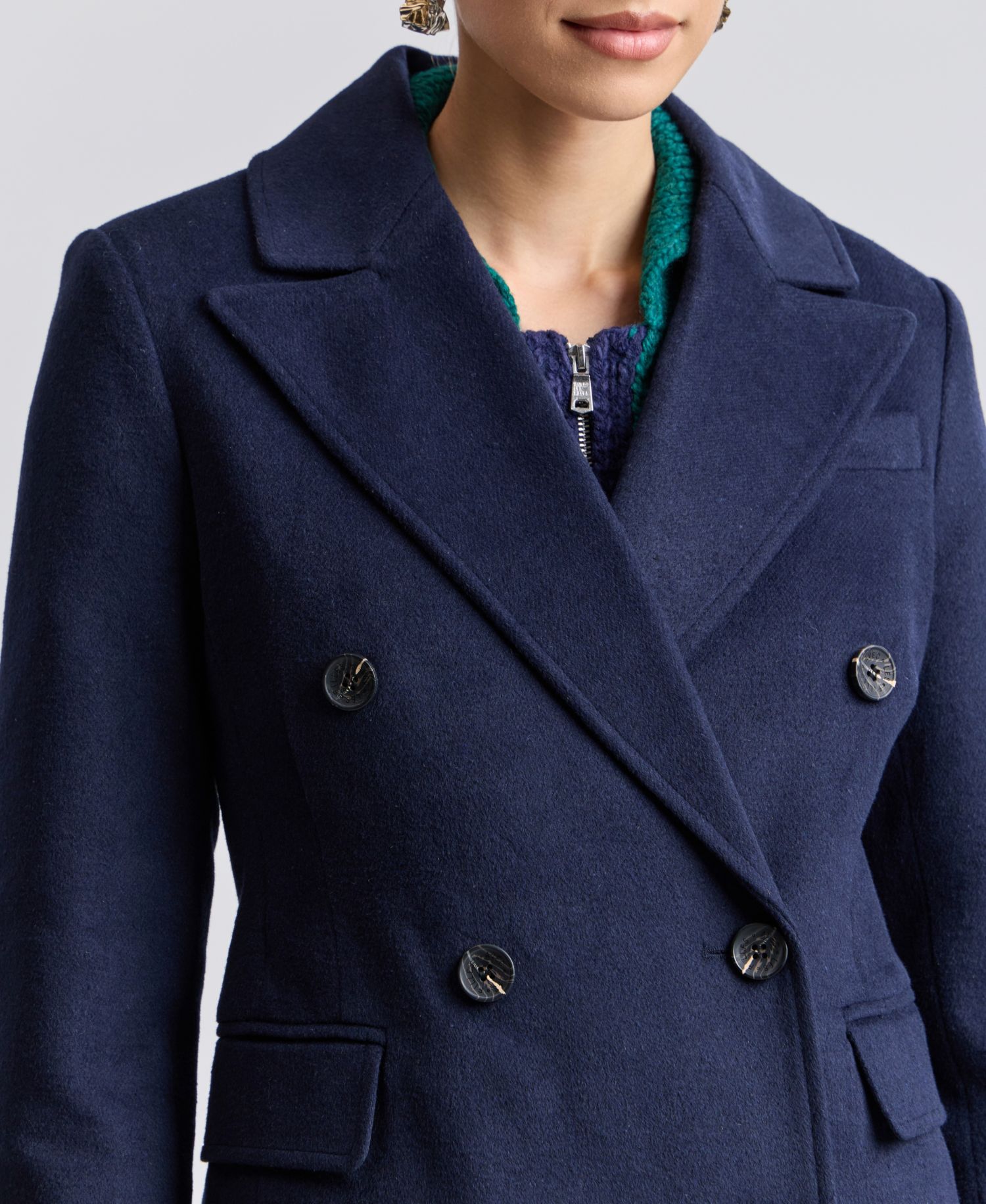 Women's Double-Breasted Plaid Blazer