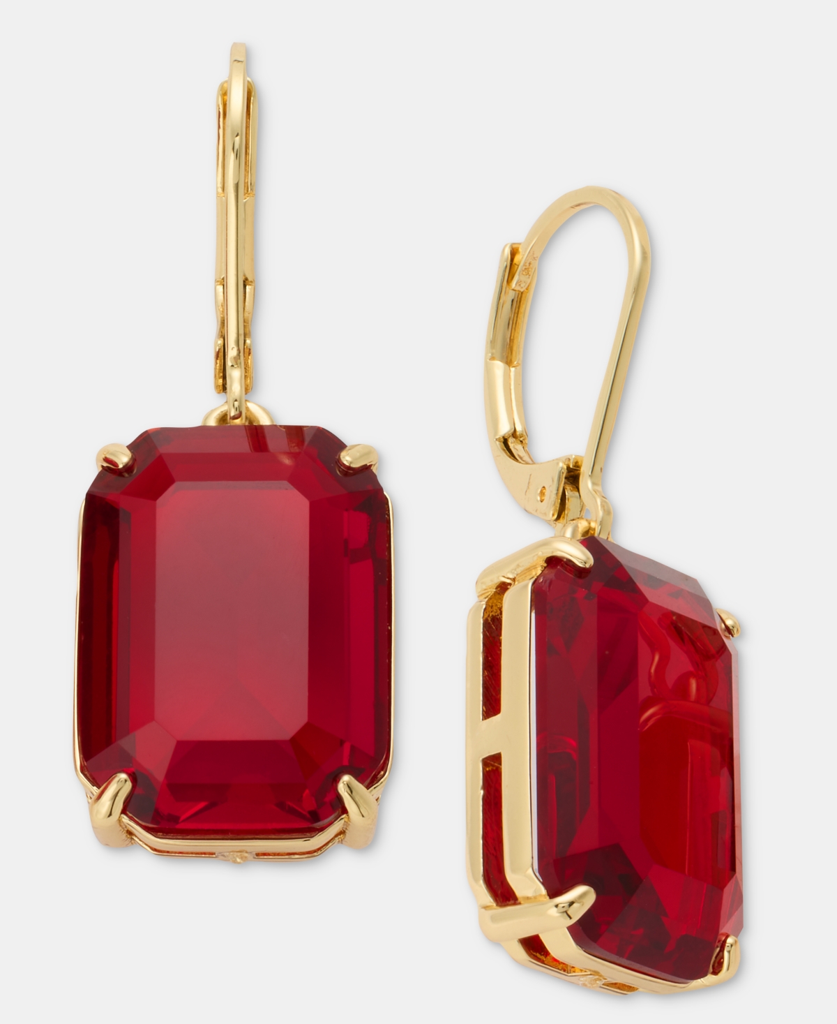 Lauren Ralph Rectangular Stone Drop Earrings
