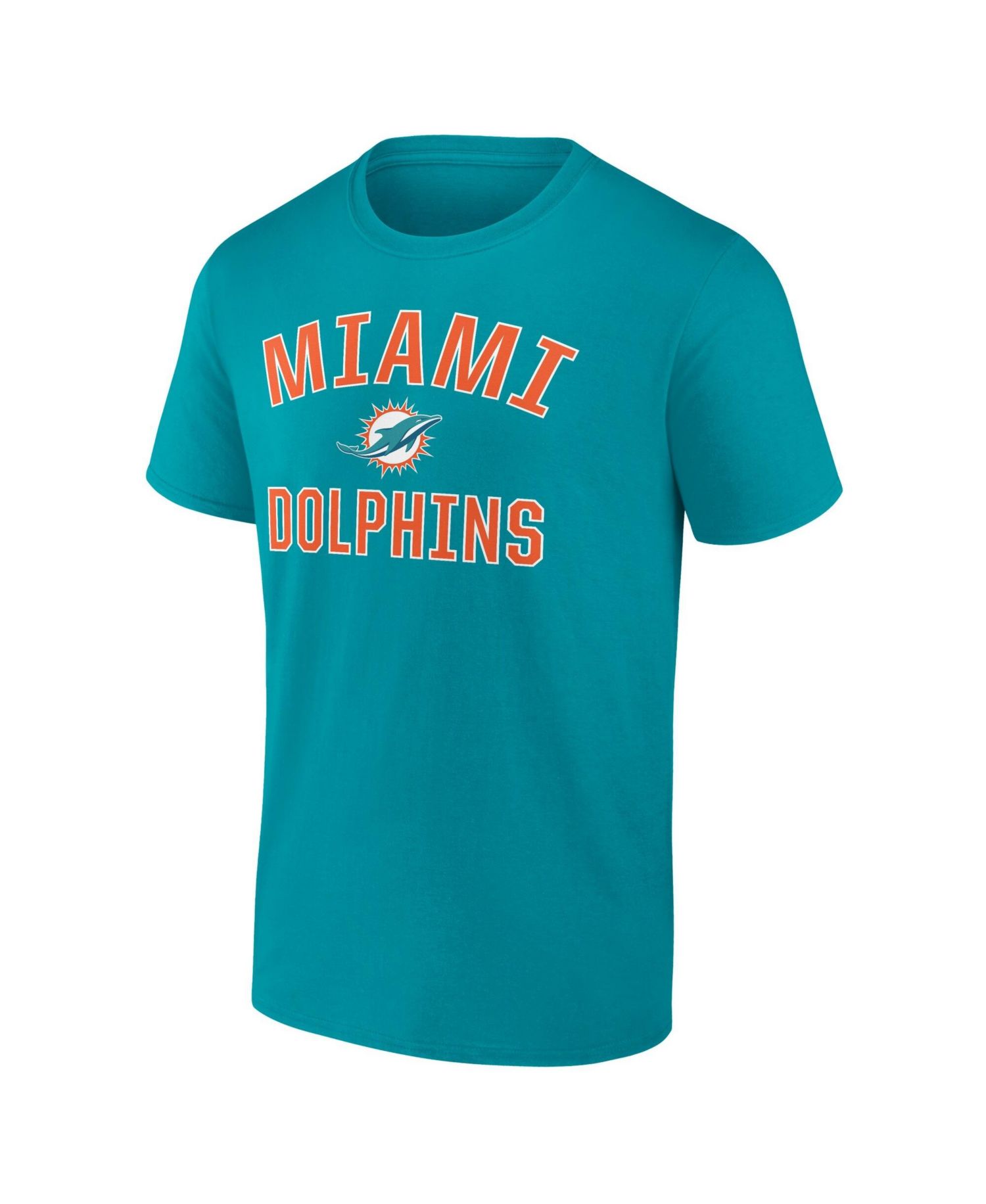 Men's Aqua Miami Dolphins Cotton Victory Arch T-Shirt