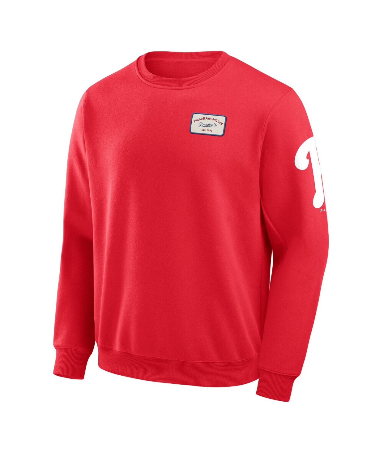 Darius Rucker Collection By Fanatics Men's Red Philadelphia Phillies Washed Crew Neck Pullover Sweatshirt