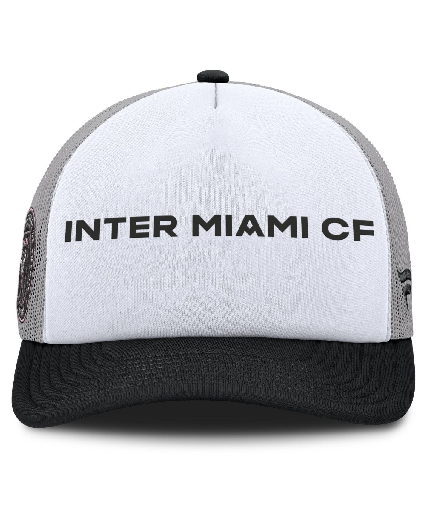 Мужская кепка Fanatics White Inter Miami CF On Deck A-Frame Trucker Adjustable Hat — фото 2