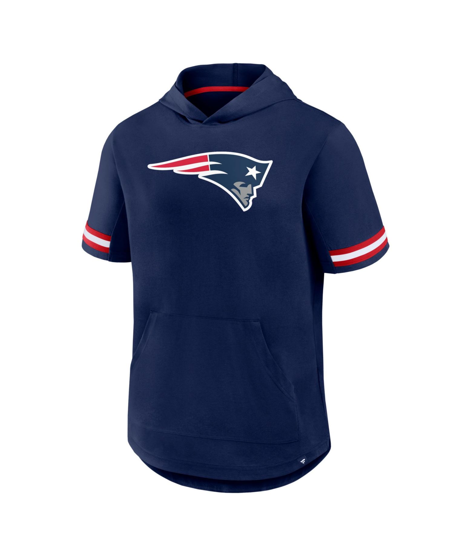 Men's Navy New England Patriots Optimal Play Short Sleeve Hooded T-Shirt