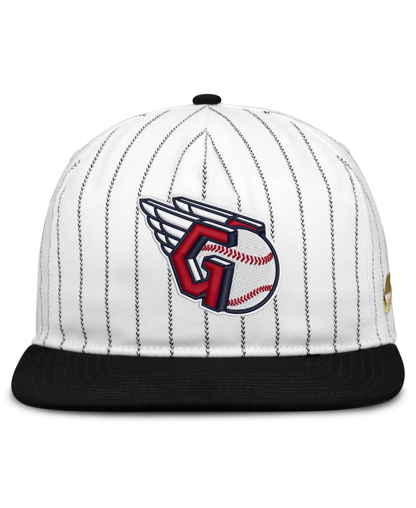 Мужская кепка Nike White/Black Cleveland Guardians Cooperstown Collection Pro Adjustable Hat — фото 2
