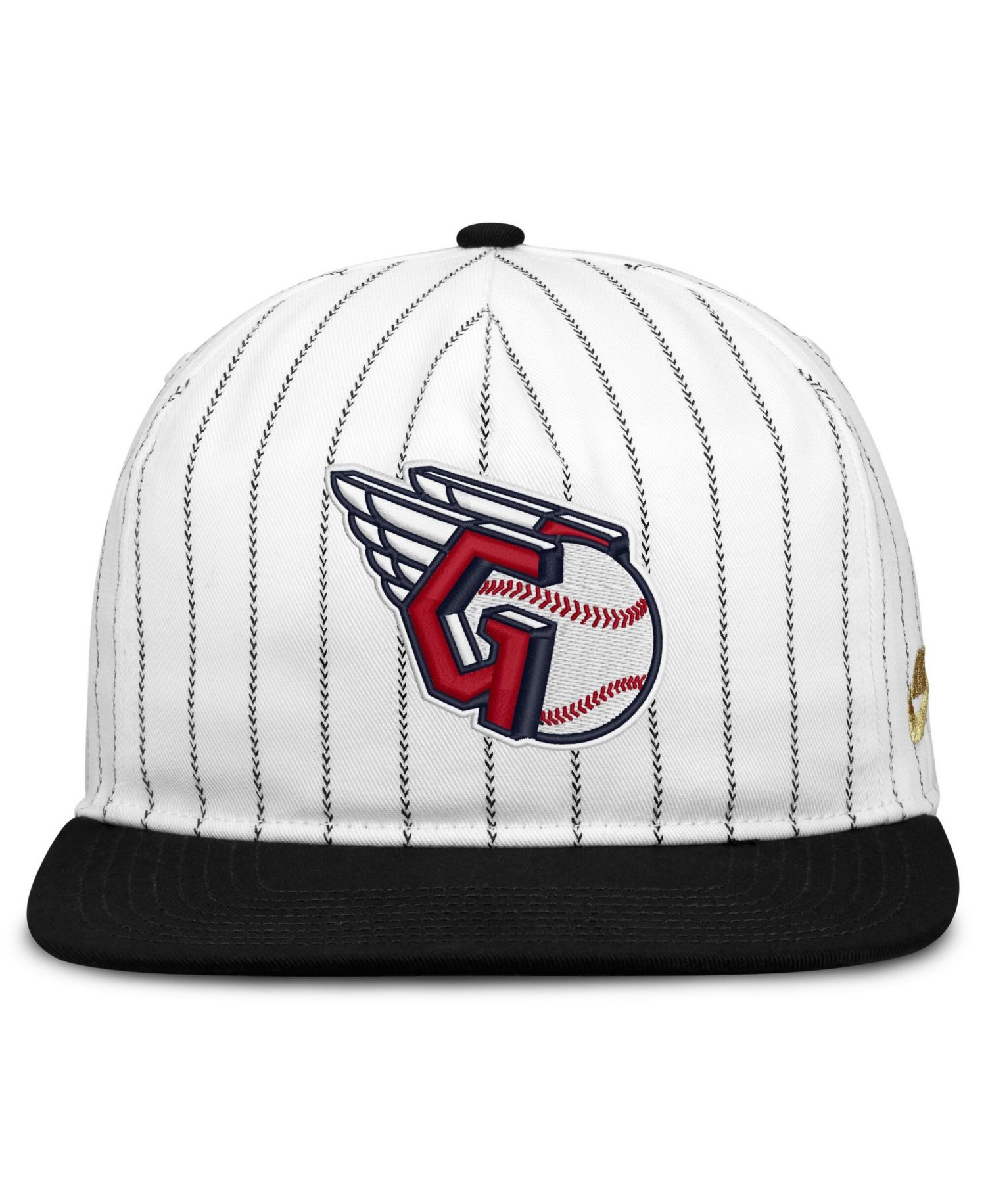 Men's White/Black Cleveland Guardians Cooperstown Collection Pro Adjustable Hat