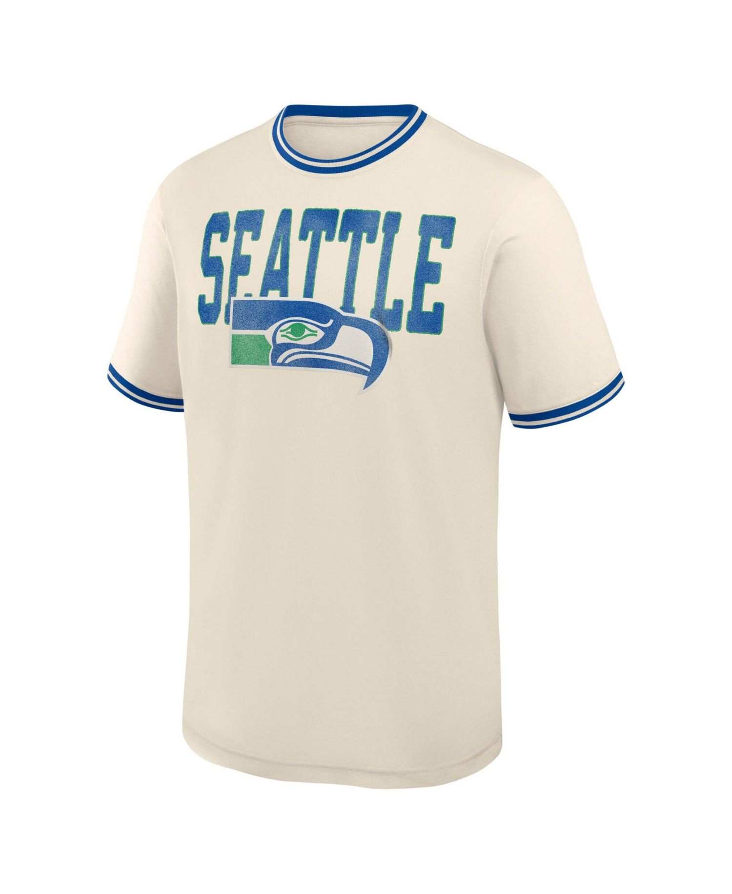 Men's Cream Seattle Seahawks Time Honored Tradition Ringer Fashion T-Shirt