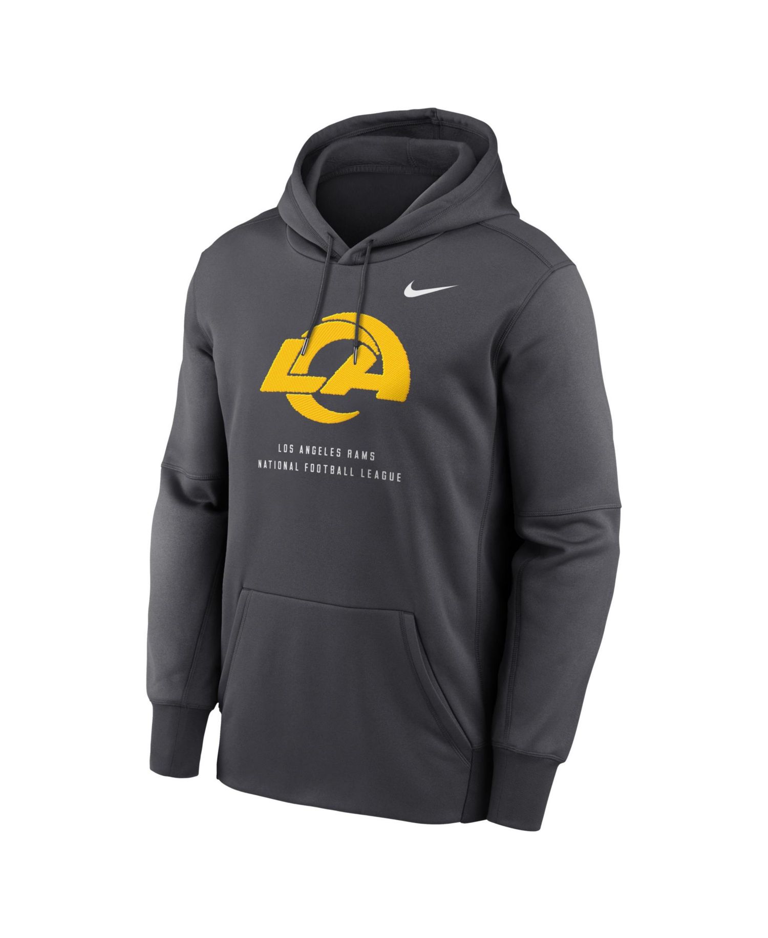 Men's Charcoal Los Angeles Rams Toss Sweep Therma-FIT Hoodie