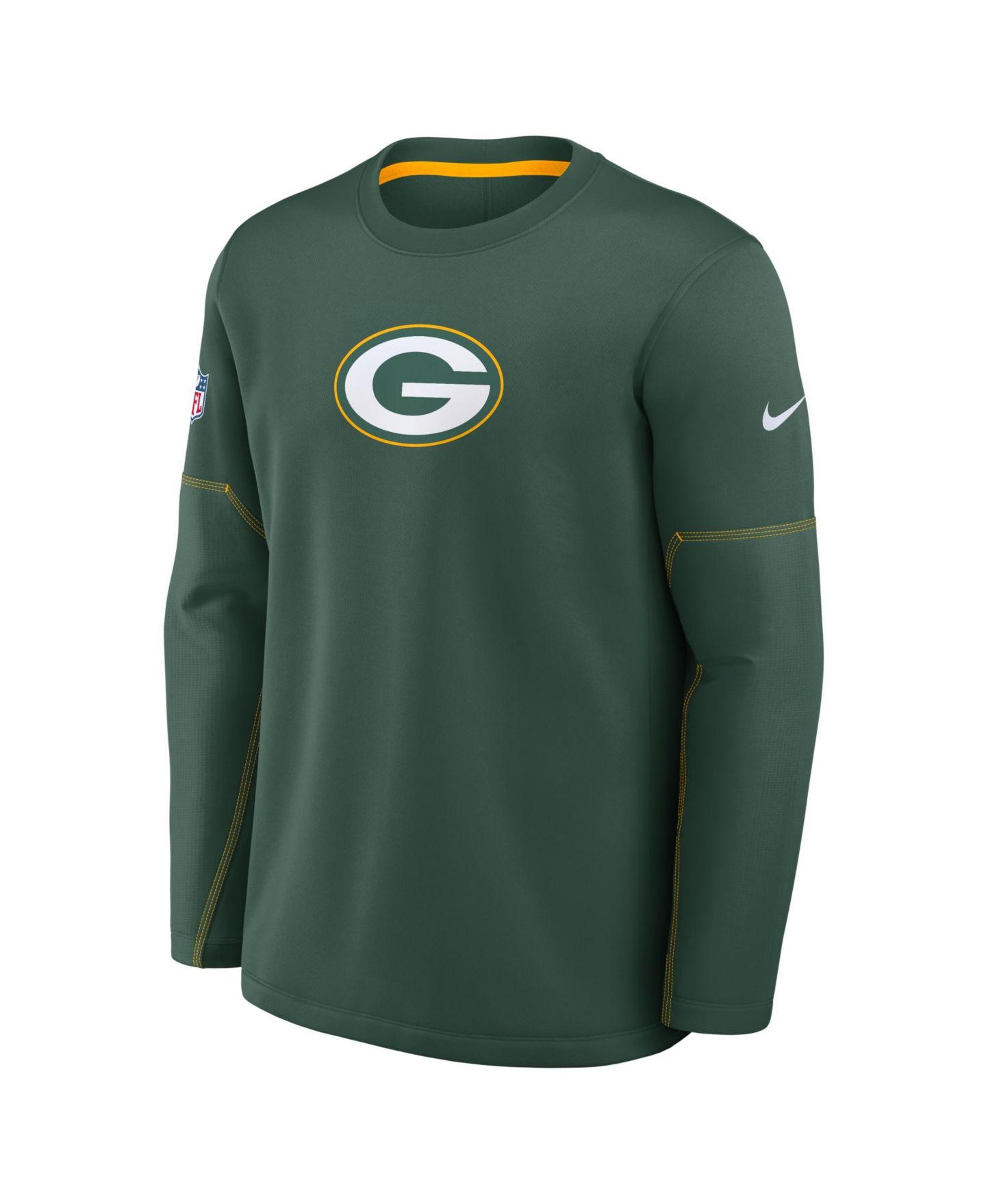 Мужской свитшот Nike Green Bay Packers Sideline Coaches Team Present Midweight Therma-FIT — фото 2