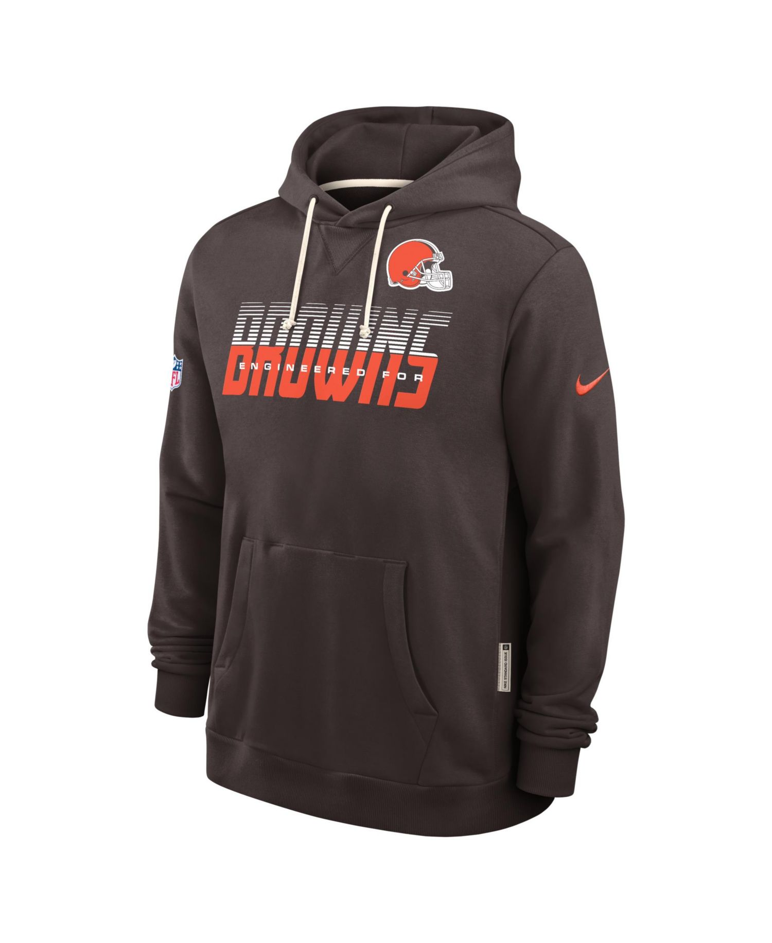 Men's Brown Cleveland Browns Sideline Standard Issue Top Prospect Dri-FIT Hoodie