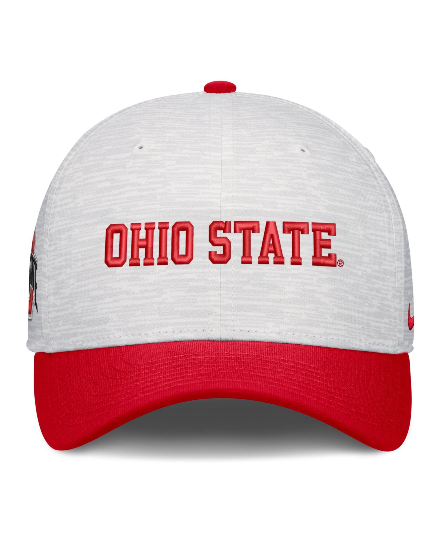 Men's and Women's White/Scarlet Ohio State Buckeyes Primetime Rise Adjustable Hat