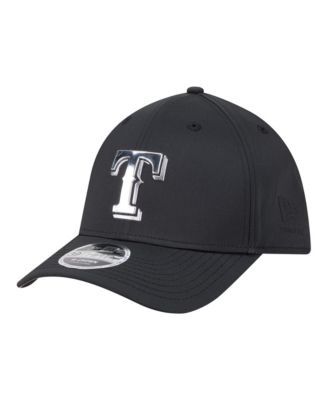 Men's Black Texas Rangers Metallic 39THIRTY M-Crown Flex Hat
