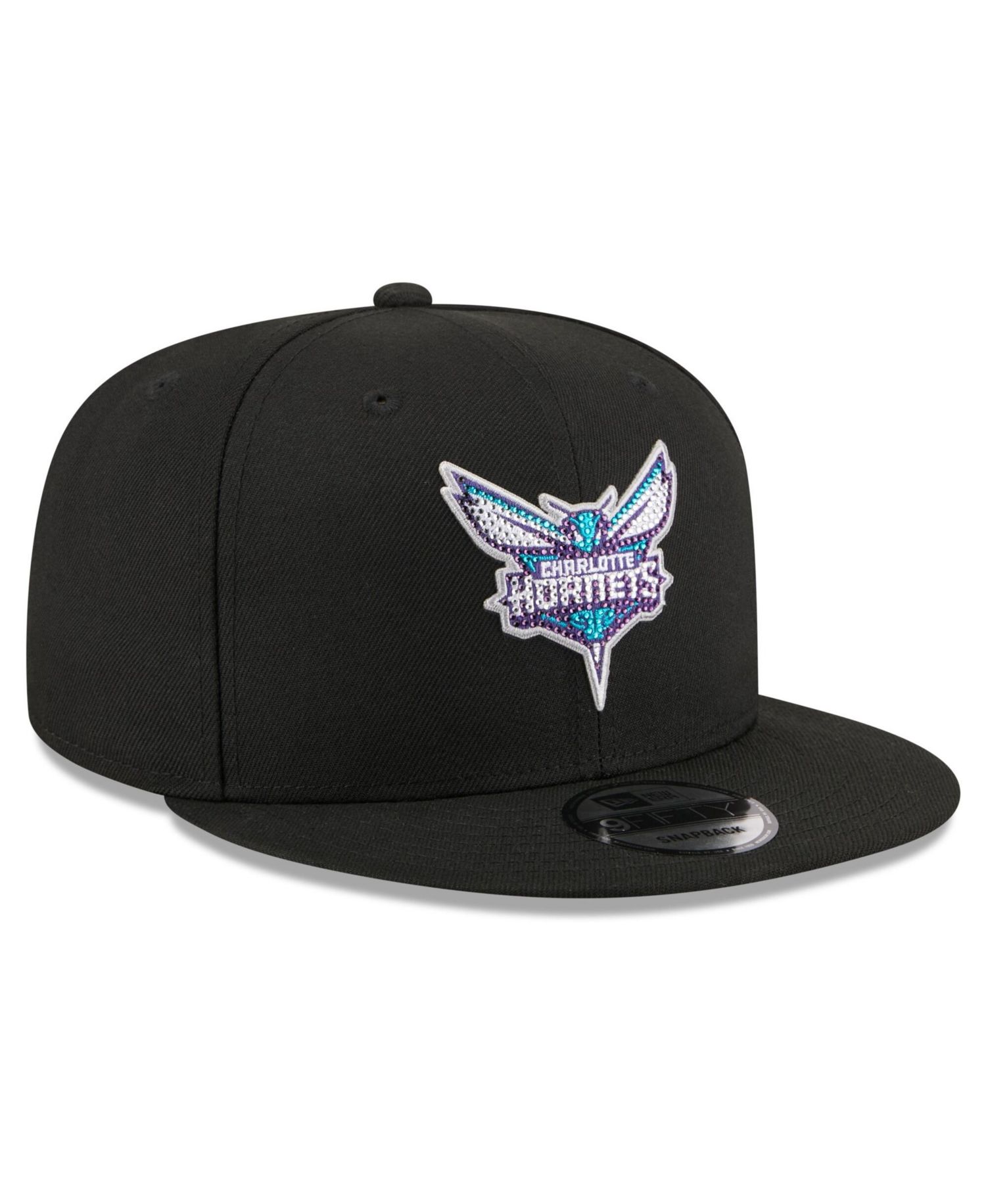 Men's Black Charlotte Hornets 2026 NBA Draft Crystal 9FIFTY Snapback Hat