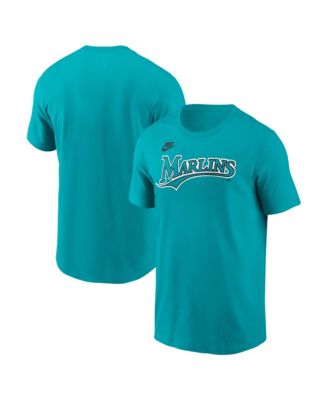 Men's Teal Florida Marlins Cooperstown Wordmark T-Shirt