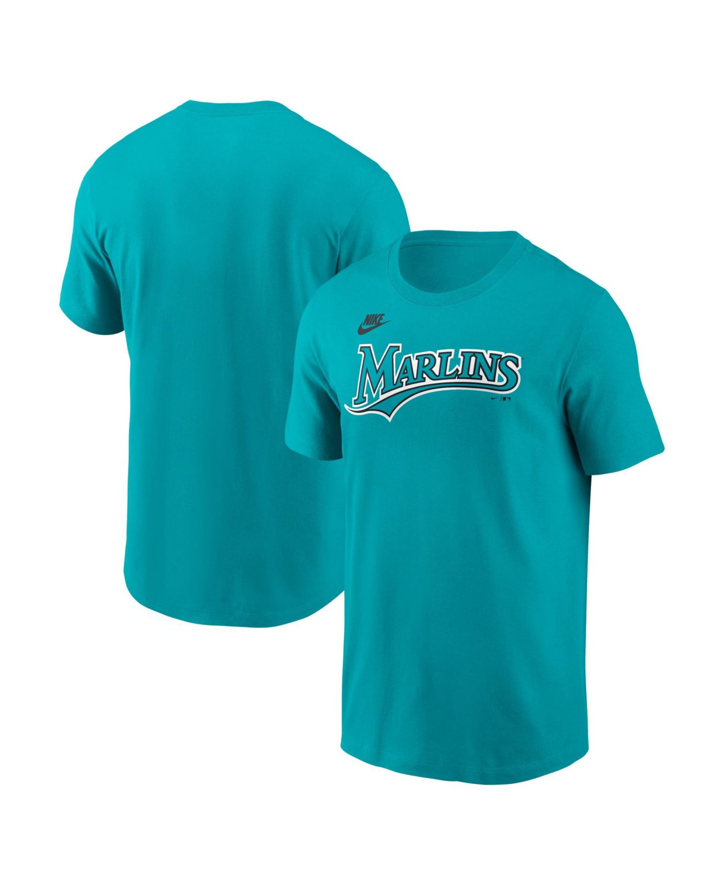 Мужская футболка Nike Teal Florida Marlins Cooperstown Wordmark — фото 1
