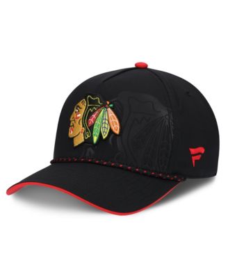 Men's Black Chicago Blackhawks On Stage Podium A-Frame Adjustable Hat