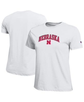 Women's White Nebraska Huskers Arched Over Logo T-Shirt
