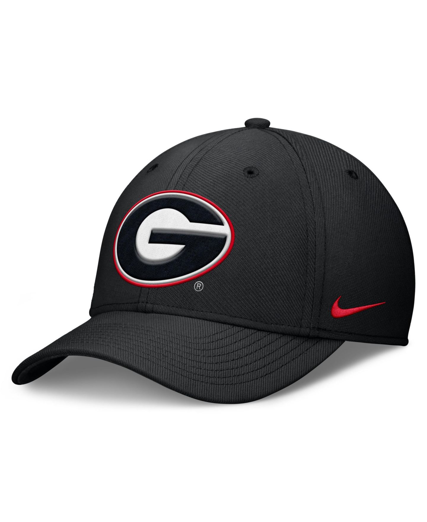 Мужская кепка Nike Georgia Bulldogs Rise Swoosh Dri-FIT Flex, Black — фото 1