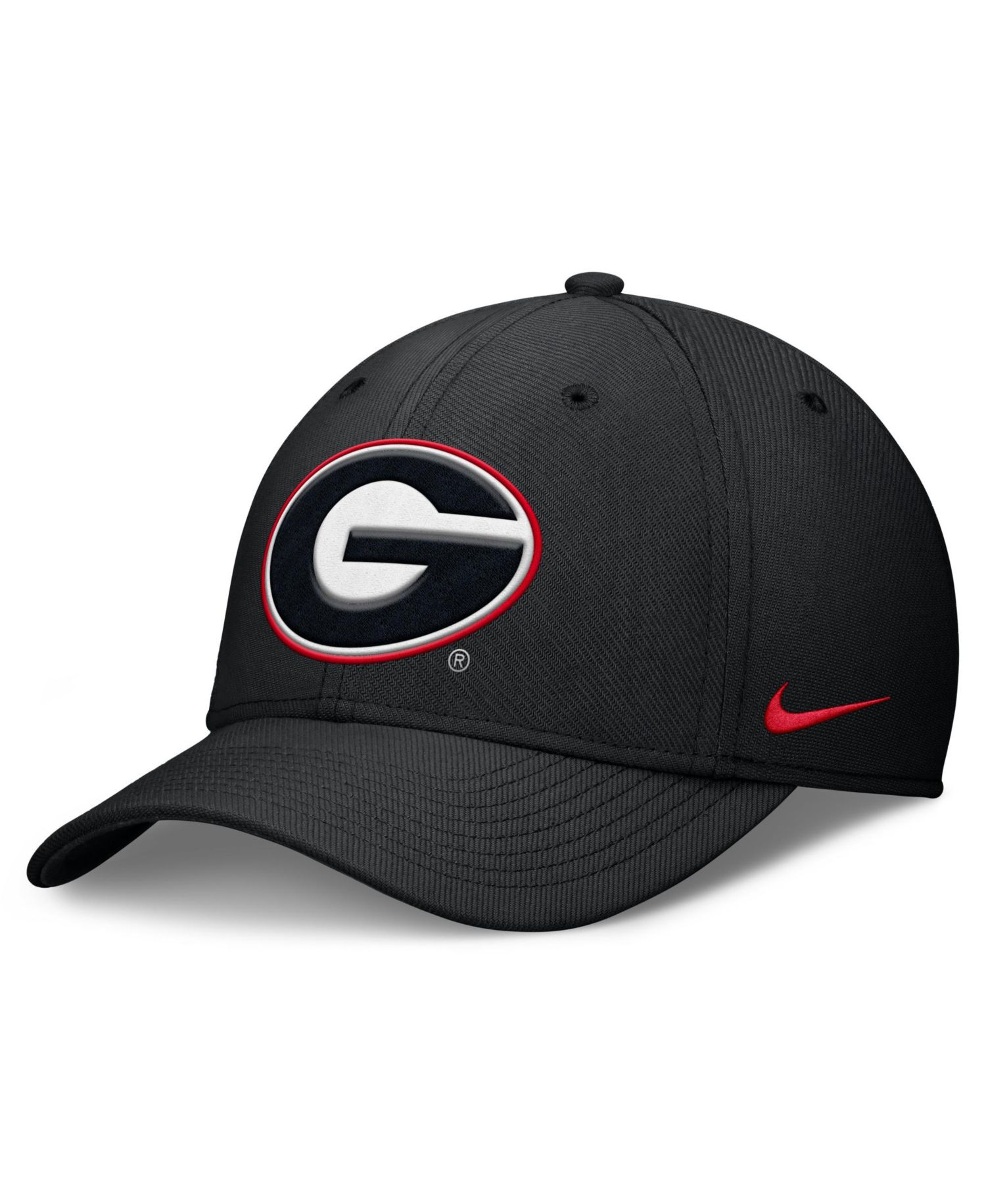 Men's Black Georgia Bulldogs Rise Swoosh Dri-FIT Flex Hat