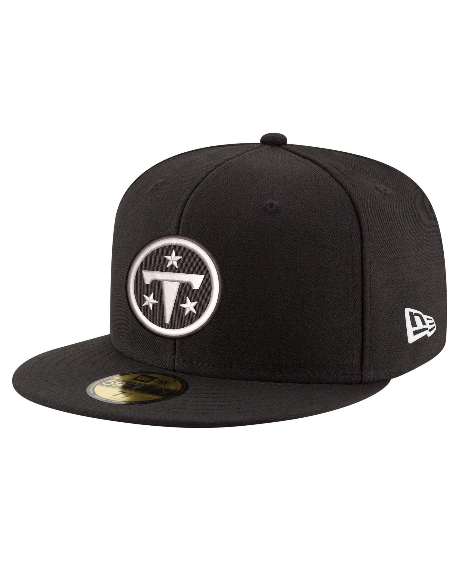 Men's Black Tennessee Titans Black White 59FIFTY Fitted Hat