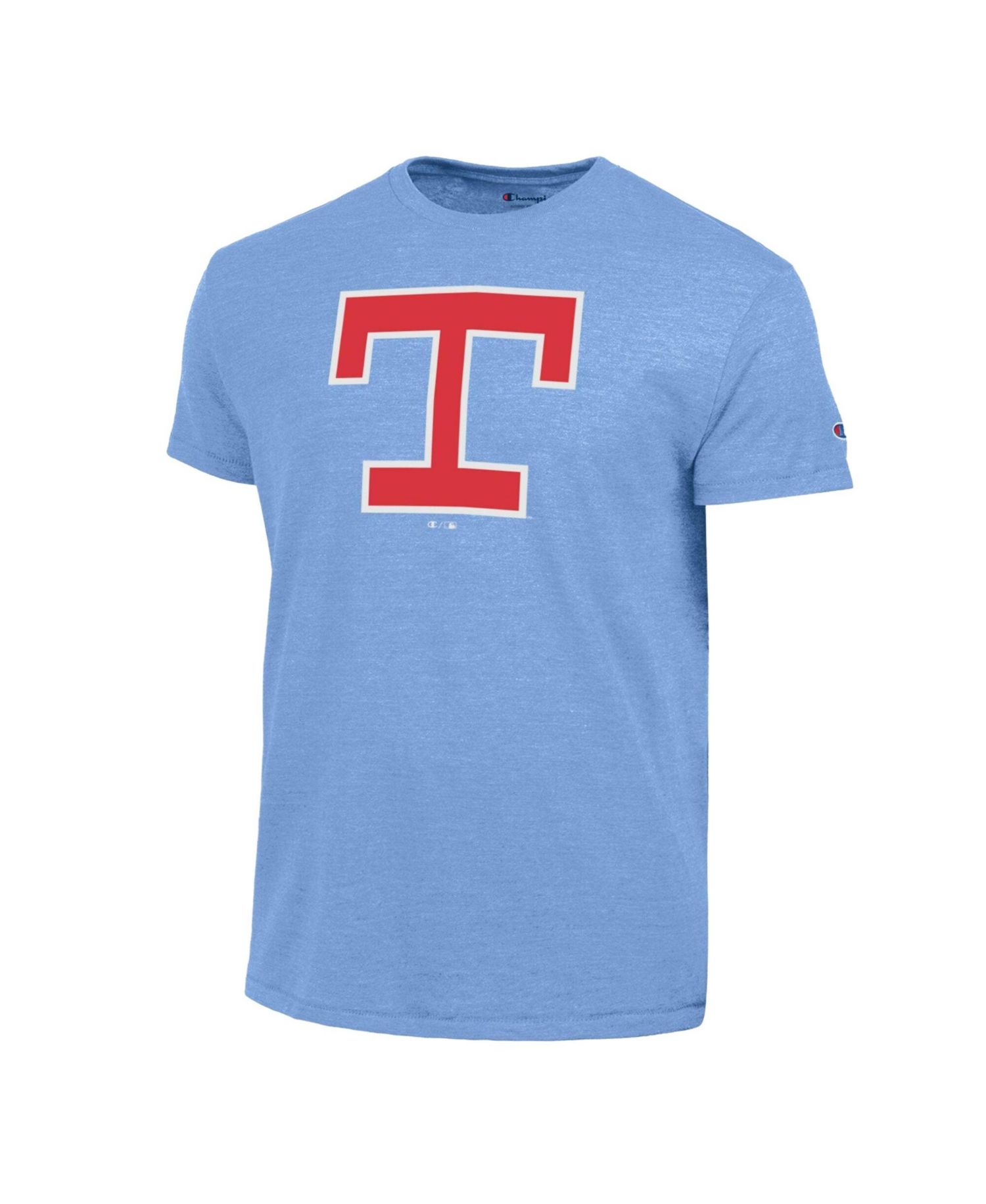 Men's Light Blue Texas Rangers Cooperstown Logo Tri-Blend T-Shirt