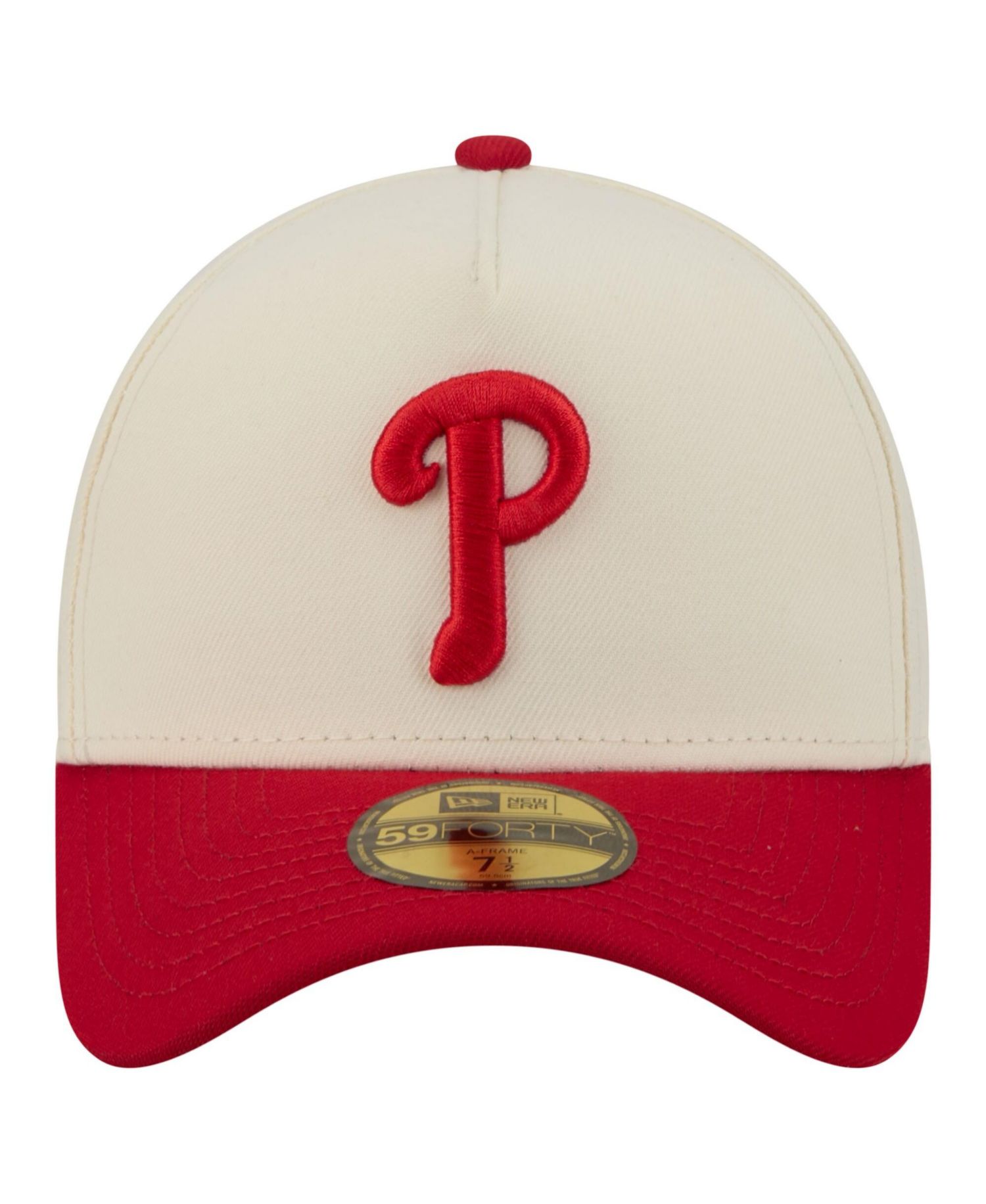 Men's Cream Philadelphia Phillies Chrome A-Frame 59FORTY Fitted Hat