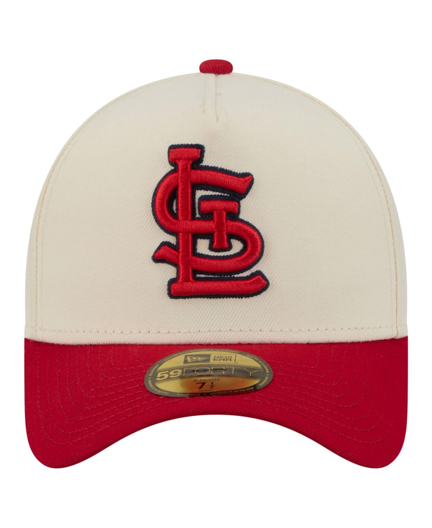 Men's Cream St. Louis Cardinals Chrome A-Frame 59FORTY Fitted Hat