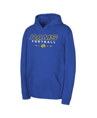 Big Boys and Girls Royal Los Angeles Rams Edge Rusher Fleece Hoodie