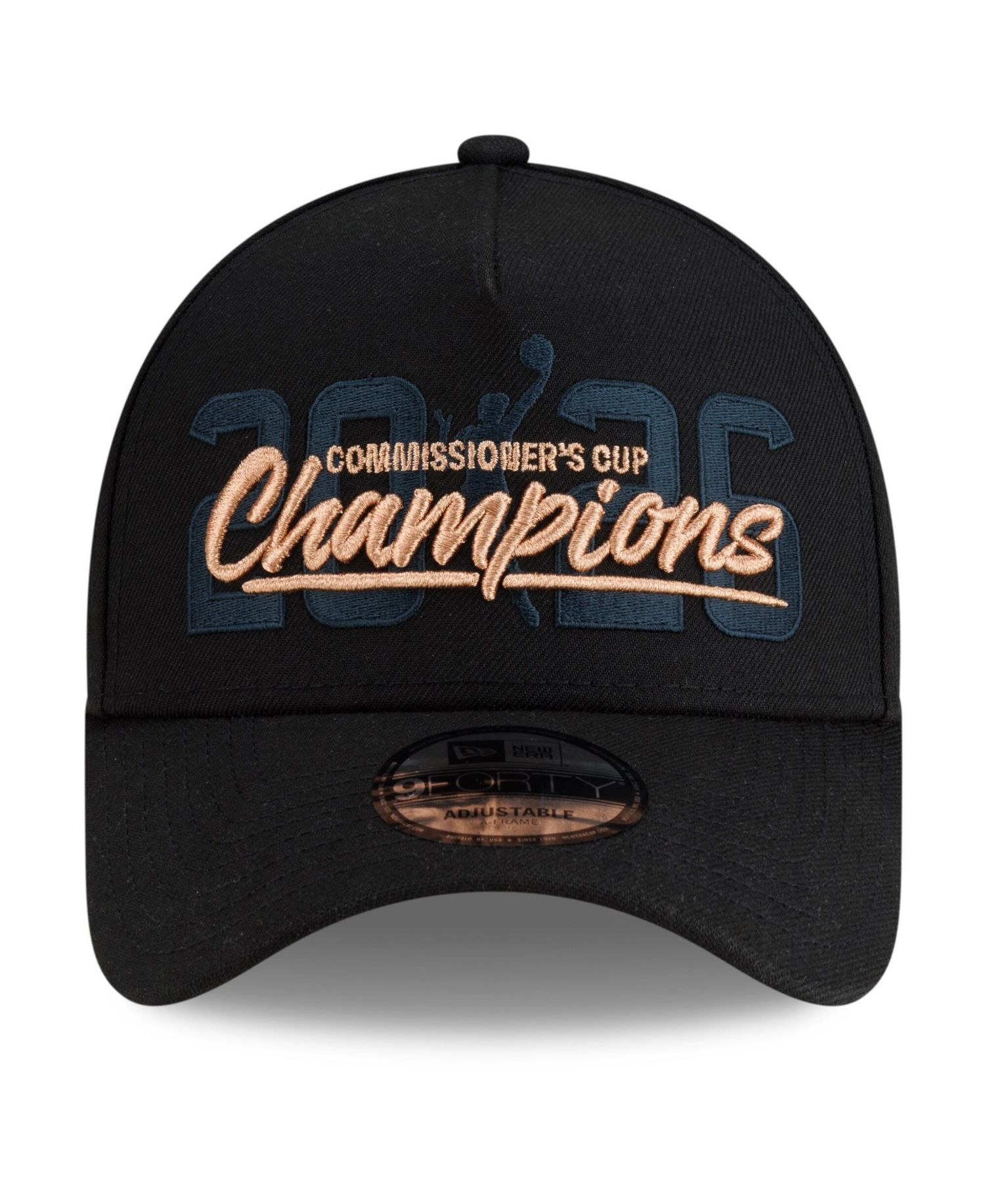 Men's Black New York Liberty 2026 WNBA Commissioner's Cup Champions A-Frame 9FORTY Adjustable Hat
