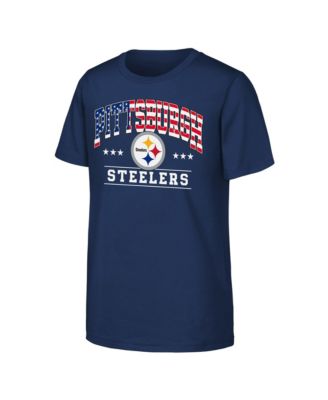 Big Boys and Girls Navy Pittsburgh Steelers Americana Arch T-Shirt