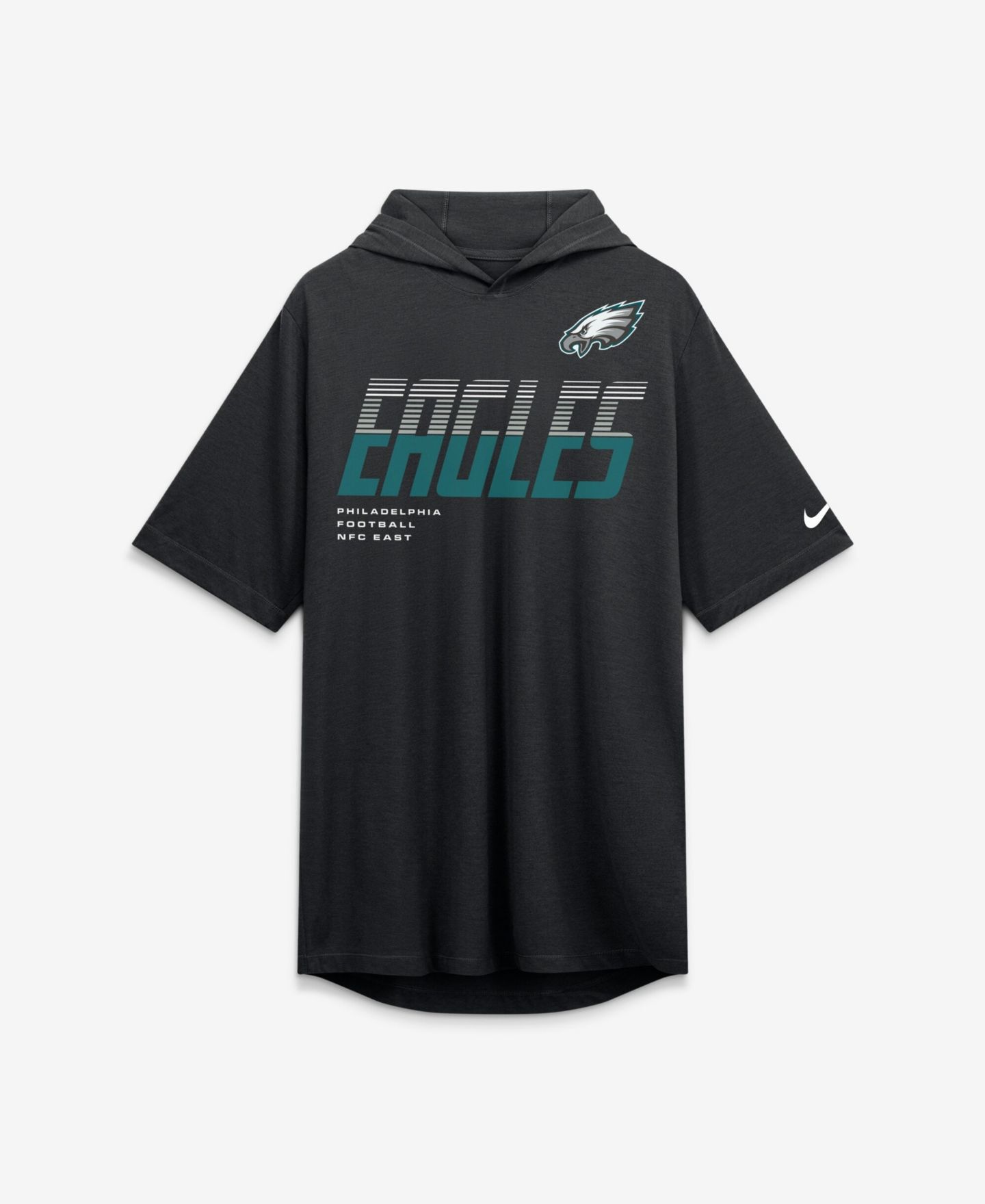 Мужская футболка Nike Black Philadelphia Eagles Tri-Blend Hooded — фото 2