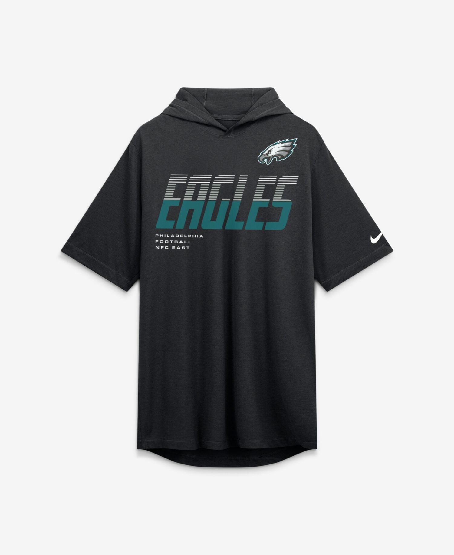 Men's Black Philadelphia Eagles Tri-Blend Hooded T-Shirt