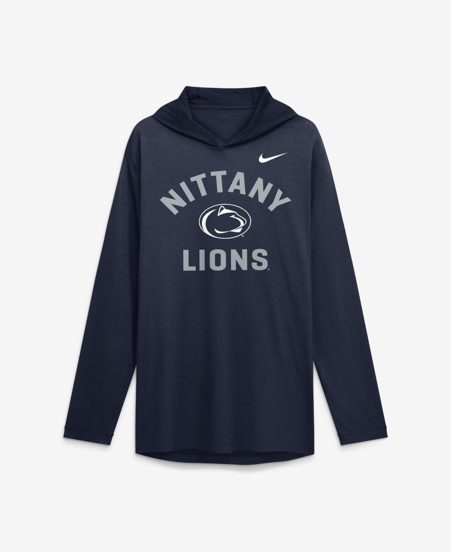 Men's Navy Penn State Nittany Lions Primetime Arch Tri-Blend Dri-FIT Long Sleeve Hooded T-Shirt