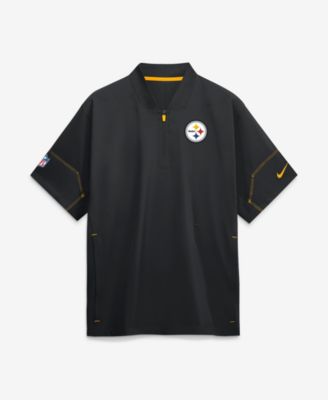 Men's Black Pittsburgh Steelers Sideline Short Sleeve Quarter-Zip Coaches Jacket