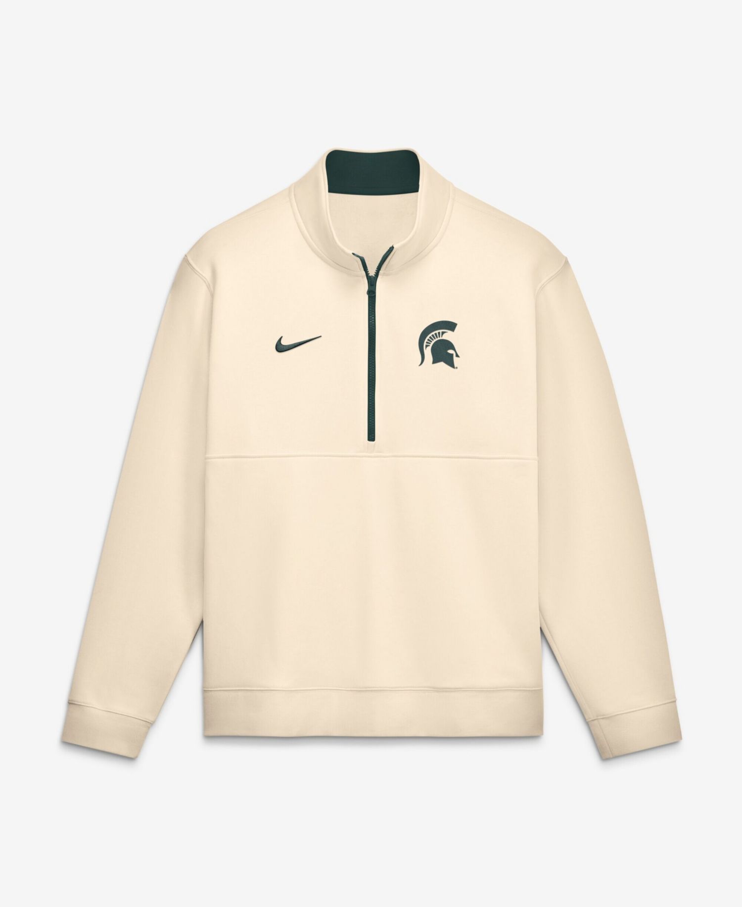 Men's Cream Michigan State Spartans Primetime Club Fleece Half-Zip Pullover Sweatshirt
