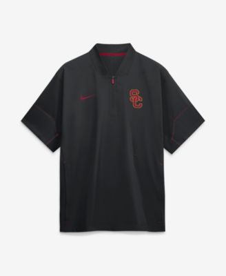 Men's Black USC Trojans 2026 Sideline Short Sleeve Quarter-Zip Coaches Jacket