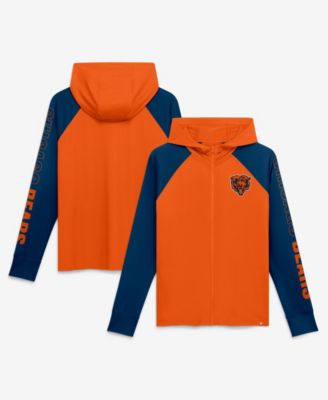 Women's Orange/Navy Chicago Bears Cornerback Blitz&iquest; Raglan Full-Zip Hoodie