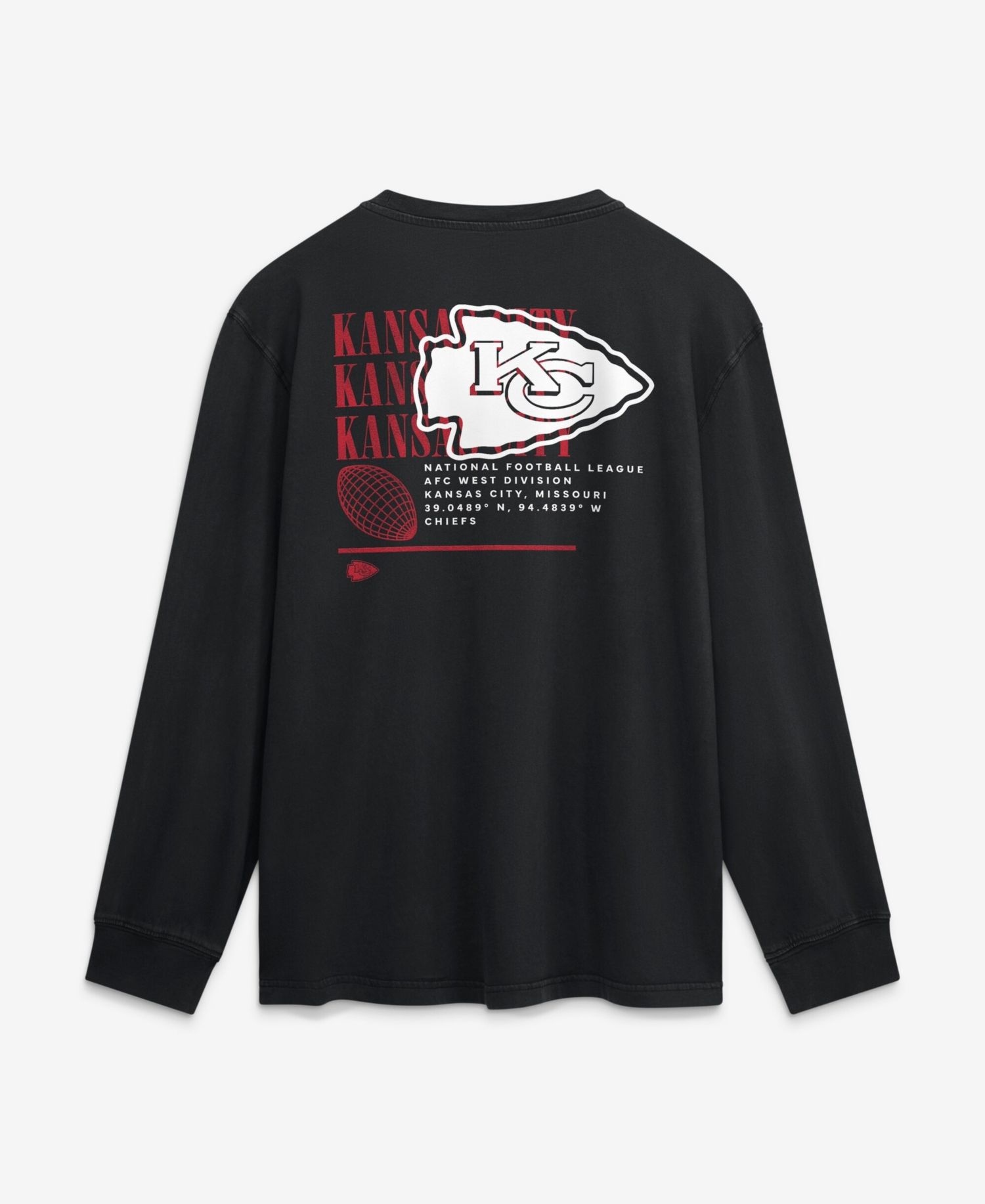 Men's Black Kansas City Chiefs Relaxed Fullback Drive Long Sleeve Fashion T-Shirt