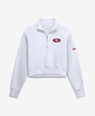 Women's San Francisco 49ers Phoenix Fleece Oversized Cropped Quarter-Zip Sweatshirt