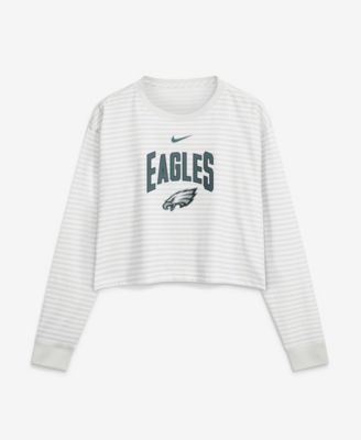 Women's White Philadelphia Eagles Loose Fit Crop Top