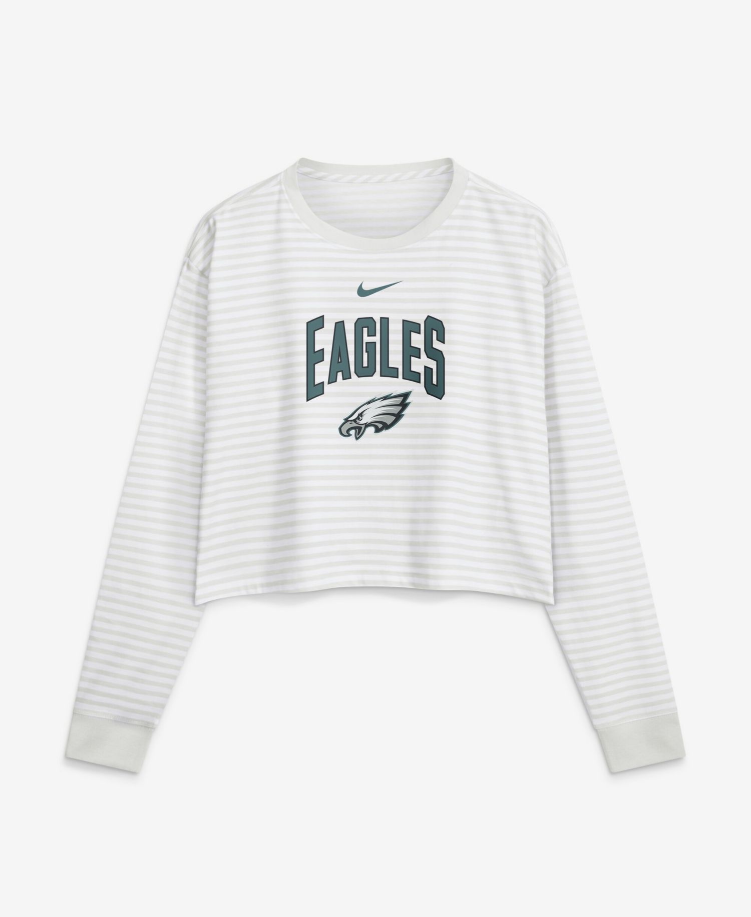 Women's White Philadelphia Eagles Loose Fit Crop Top