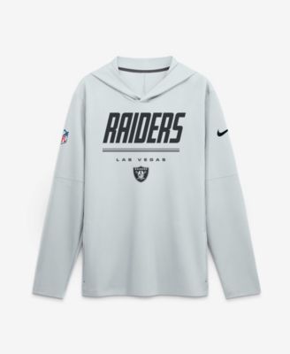 Men's Platinum Las Vegas Raiders Sideline Game On Lightweight Long Sleeve Dri-FIT Hoodie