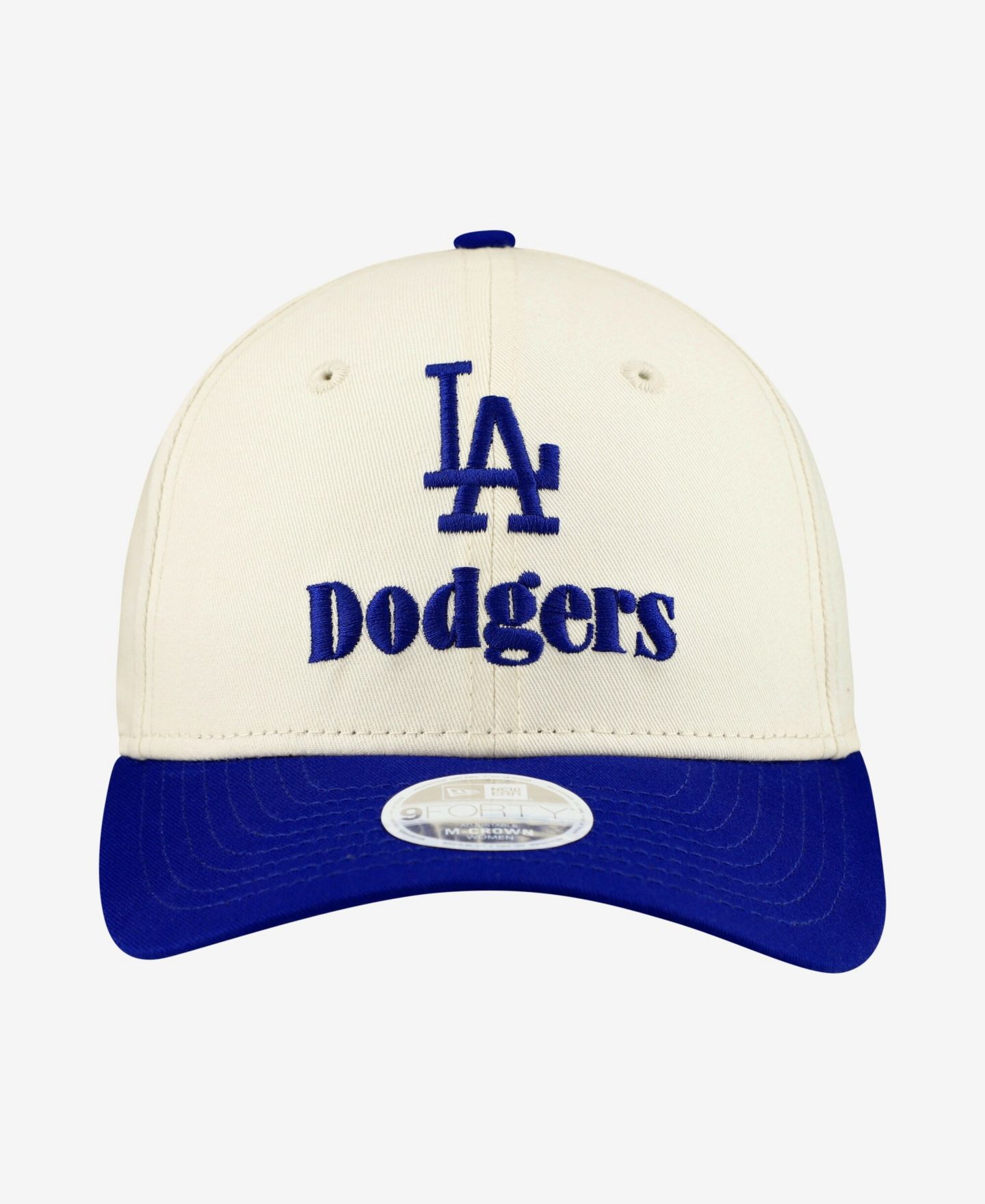 Женская кепка New Era Cream/Royal Los Angeles Dodgers Primary 9FORTY M-Crown Adjustable Hat — фото 2