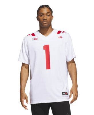 Men's #1 White Nebraska Huskers Away Premier Football Jersey