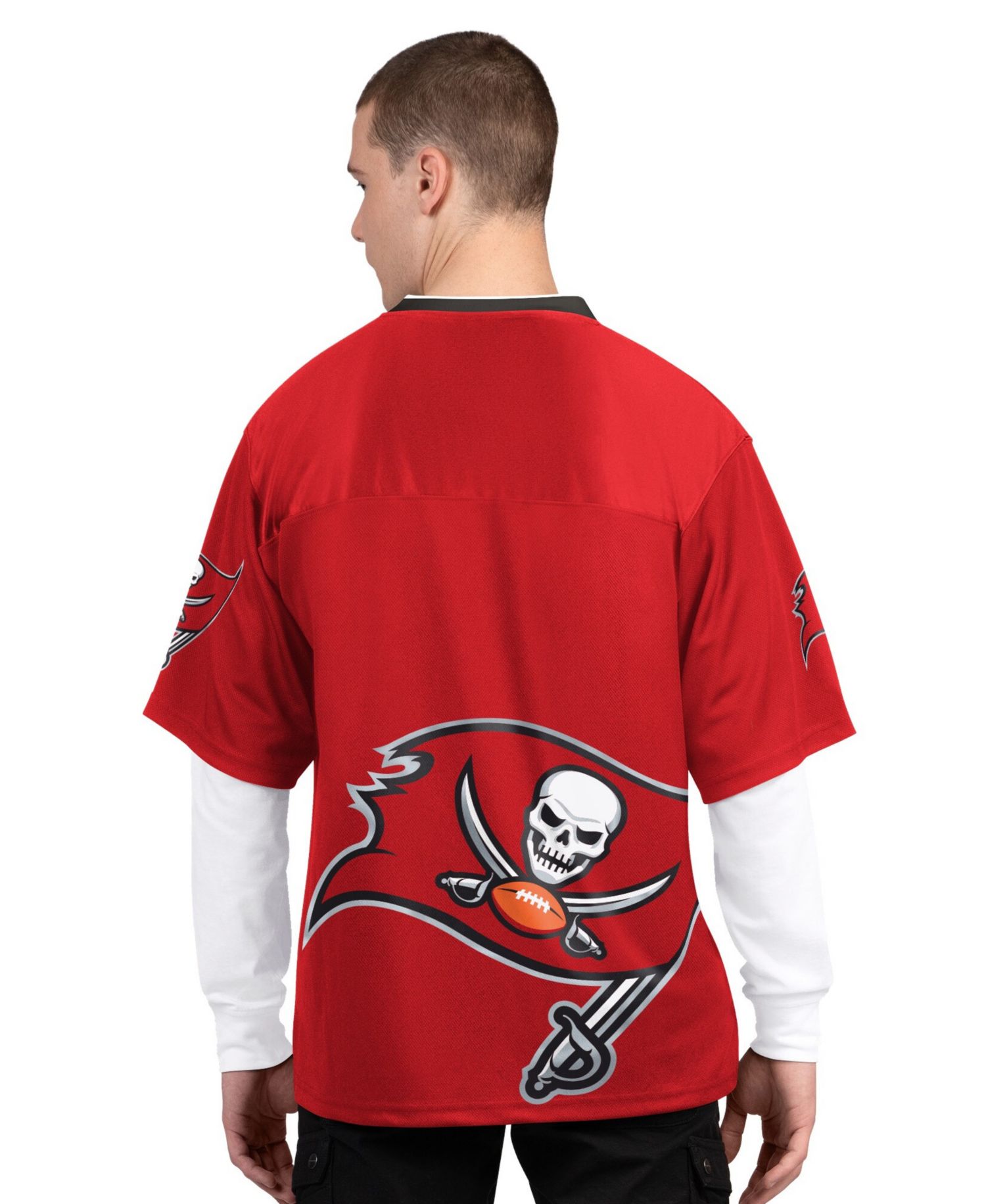 Men's 2-Pack Red/White Tampa Bay Buccaneers Short Sleeve Long Sleeve Combo Pack T-Shirt
