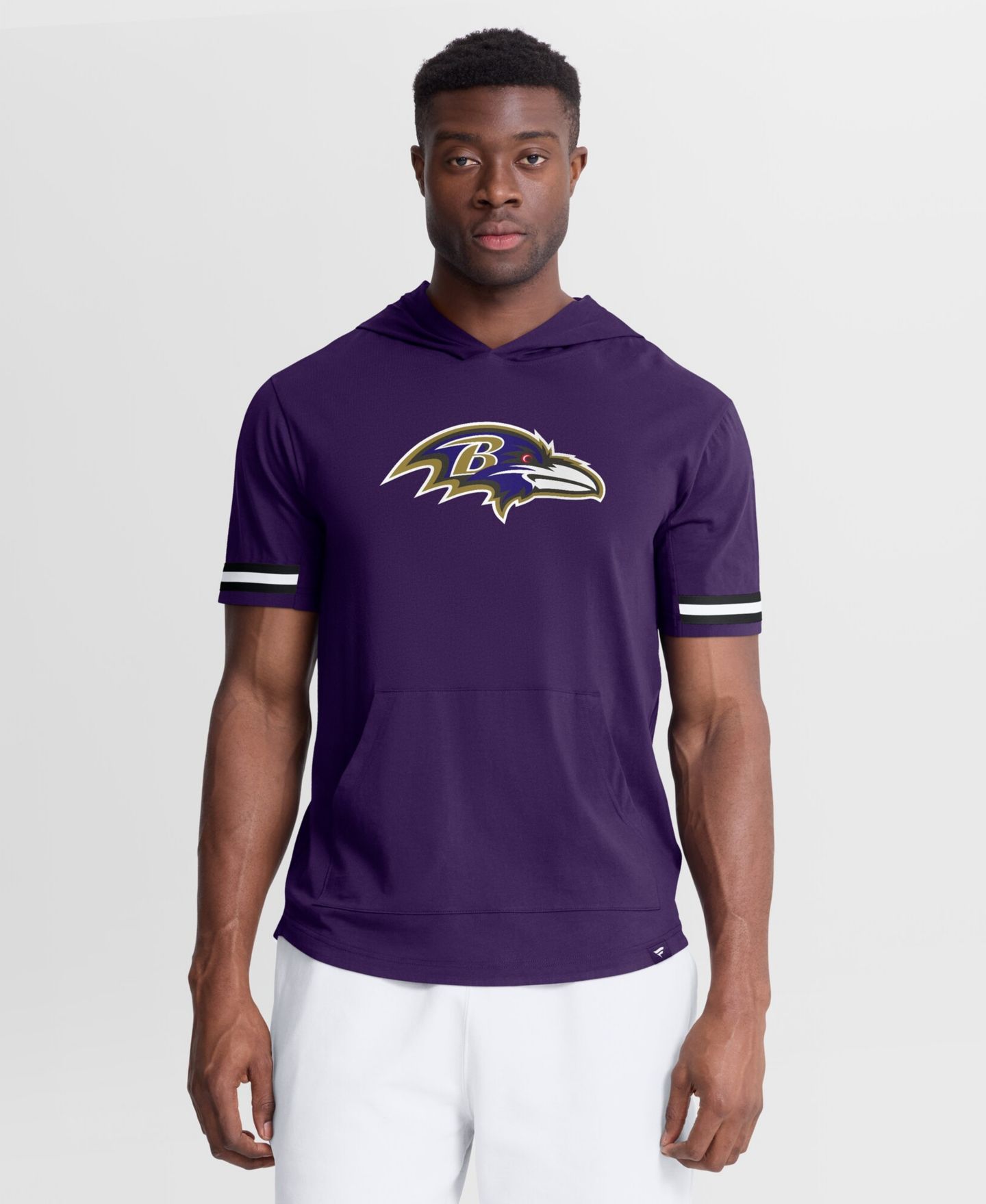 Мужская футболка Fanatics Purple Baltimore Ravens Optimal Play Short Sleeve Hooded — фото 1